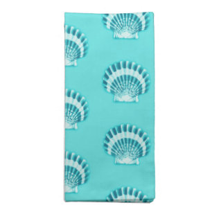Sea shells - aqua and teal cloth napkin