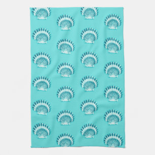 Sea shells - aqua and teal towel