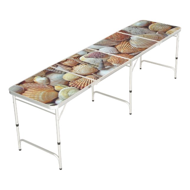 Sea Shells Beer Pong Table (Angled)