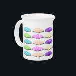 Sea Shells Beverage Pitcher<br><div class="desc">This Sea Shells Pitcher features a multicolor wavy striped background, colorful sea shells in light blue, light coral, purple, light yellow, pink and light green. Ready for your next party it's Perfect for any room in your home, office or beach house. Also makes a wonderful housewarming gift! Matching items include;...</div>
