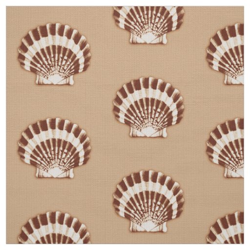Sea shells - brown and beige fabric