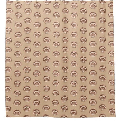 Sea shells _ brown and beige shower curtain