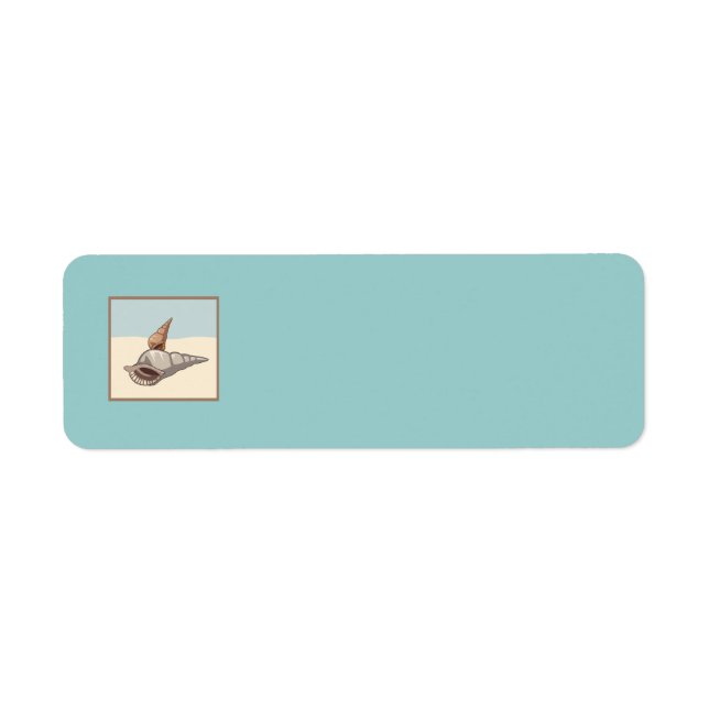 sea shells browns greys blues graphics ocean beach label (Front)