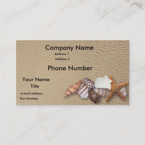 Sea shells business cards