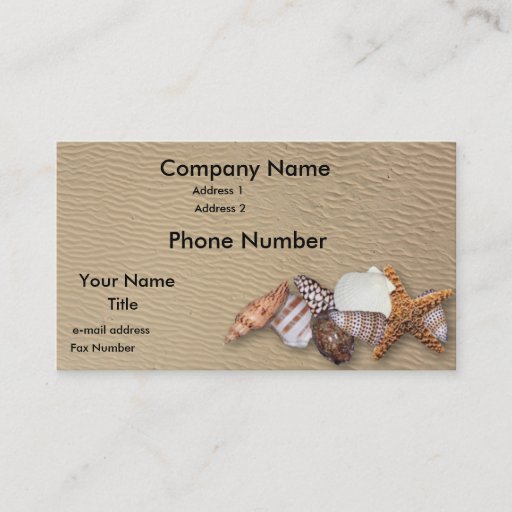 Customizable Sea shells business cards