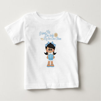 Sea Shells by the Sea Shore Nautical Girl in Blue Baby T-Shirt