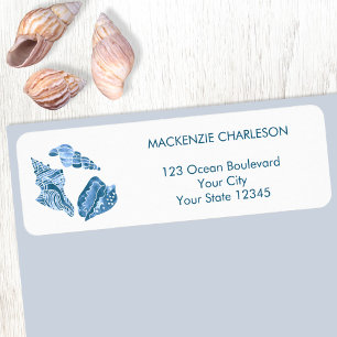 Sea Shells Coastal Return Address Label