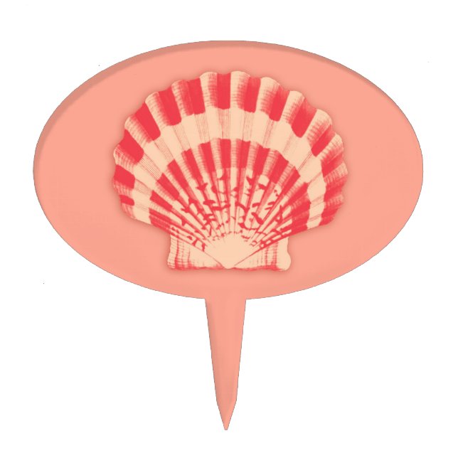 Sea shells - coral and peach cake topper (Front)