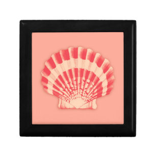 Sea shells - coral and peach keepsake box