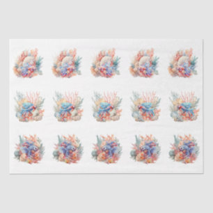 Sea Shells Coral & Betta Fish Decoupage Tissue Paper