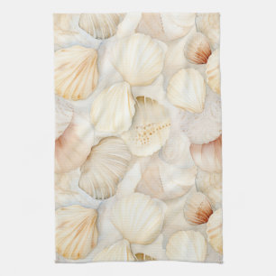 Sea Shells Cream Sand Ivory Beach Kitchen Towel