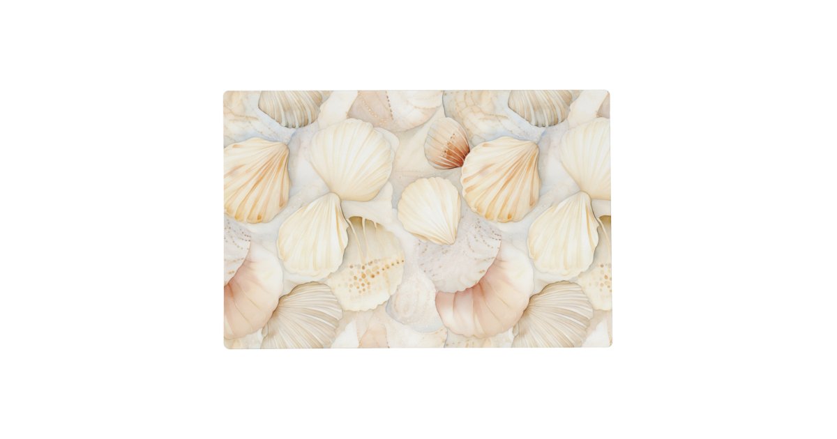 Sea Shells Cream Sand Ivory Beach Placemat | Zazzle