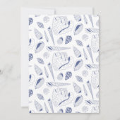Sea shells drawing in blue and white (Front)