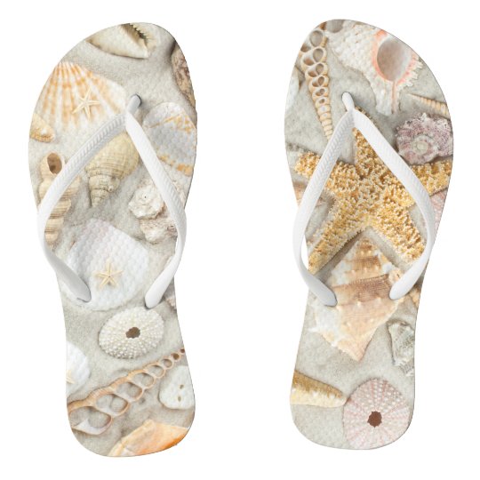 Sea Shells Flip Flops | Zazzle.com