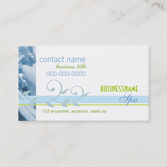 Sea Shells in Blue Business Card (Front)