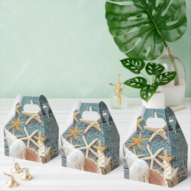 Sea Shells in Fishing Net  Favor Boxes (Multiple)