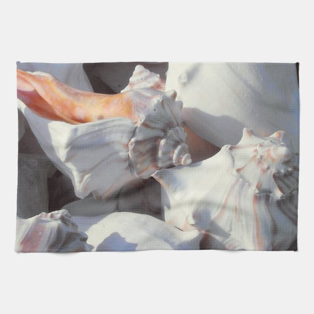 Sea Shells in sunlight and shadow Towel (Horizontal)