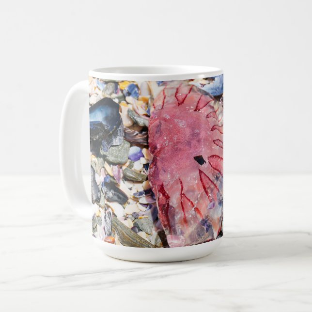 Sea Shells Jellyfish Ocean Beach View Coffee Mug (Front Left)