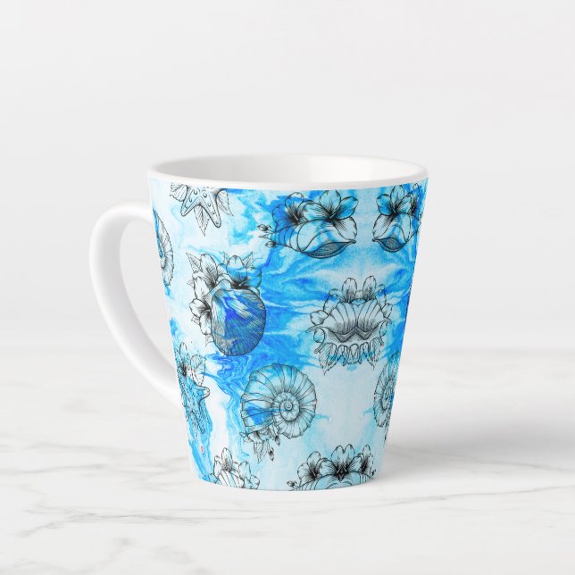 Sea Shells Latte Mug (Left Angle)
