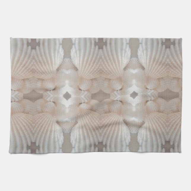 Sea Shells Love, Romantic Exotic Tropical Bridal Towel (Horizontal)