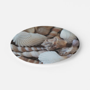 Sea Shells Love, Summer Beach Picnic, Paper Plate