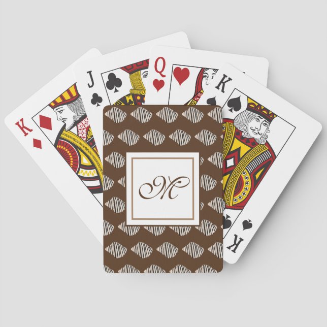 Sea shells monogram poker cards (Back)