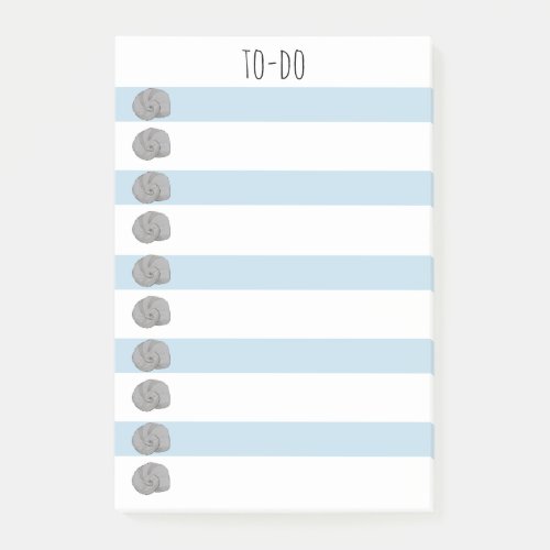 Sea Shells Nautical Blue and White To_do List Post_it Notes