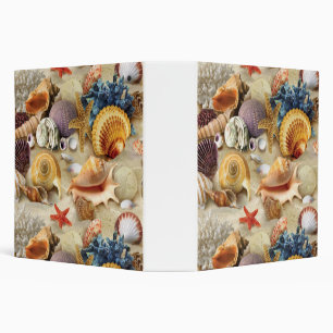Sea shells on beach 3 ring binder