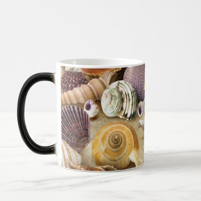 Sea shells on beach color morph mug  (Left)
