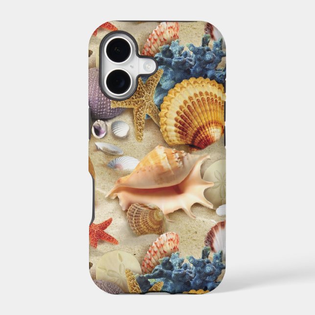 Sea shells on beach iphone case (Back)