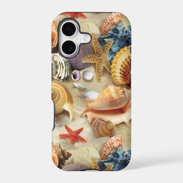 Sea shells on beach iphone case (Back)