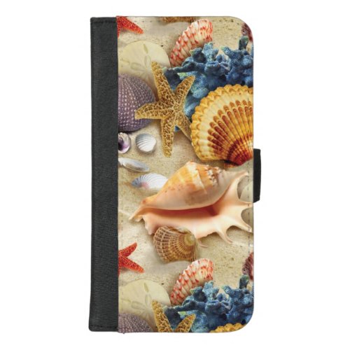 Sea shells on beach iPhone 87 plus wallet case