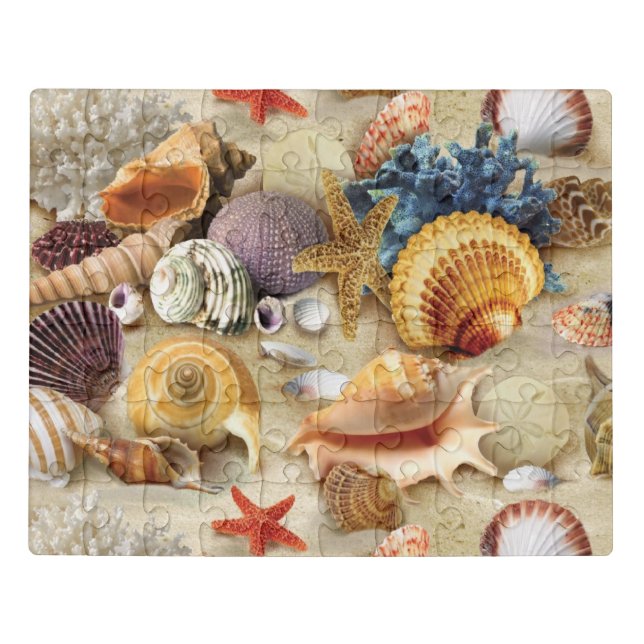 Sea shells on beach jigsaw puzzle (Puzzle Horizontal)