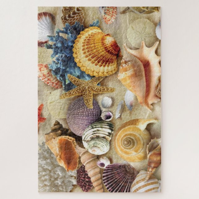 Sea shells on beach jigsaw puzzle (Vertical)