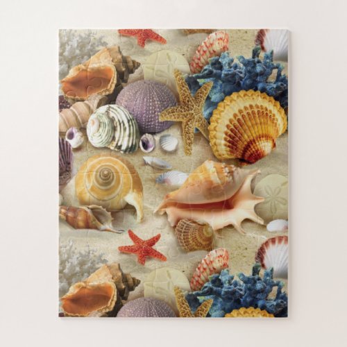 Sea shells on beach jigsaw puzzle