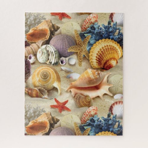 Sea shells on beach jigsaw puzzle