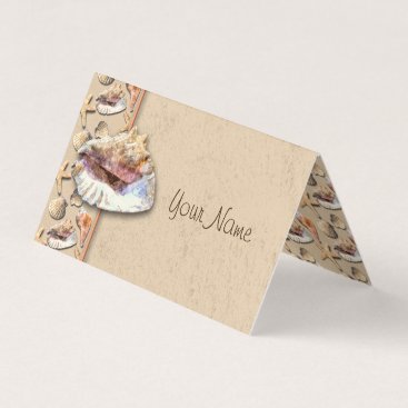 Sea Shells on Beach Sand Place Card Sea Shells on Beach Sand Place Card
