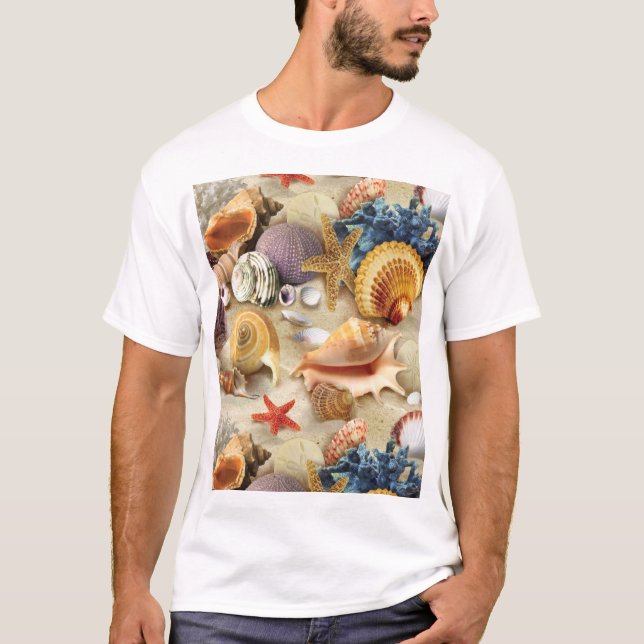 Sea shells on beach T-Shirt (Front)