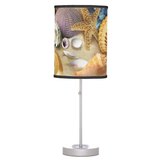Sea shells on beach table lamp (Front)
