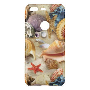 Sea shells on beach uncommon google pixel case