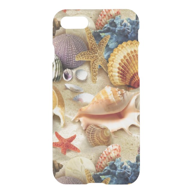 Sea shells on beach uncommon iPhone case (Back)