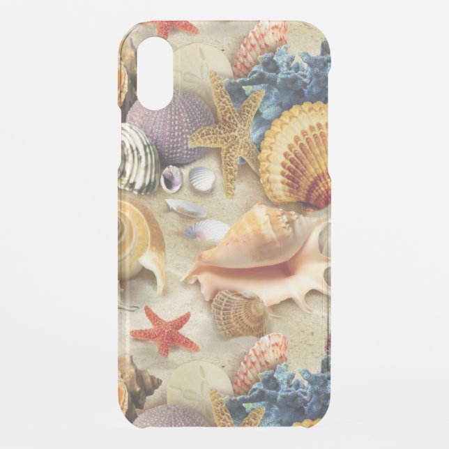 Sea shells on beach uncommon iPhone case (Back)