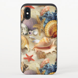 Sea shells on beach iPhone XS slider case