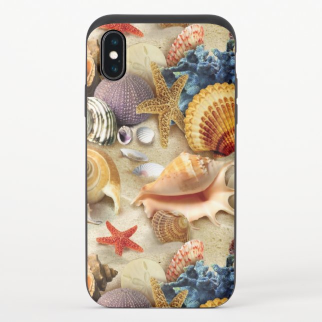 Sea shells on beach uncommon iPhone case (Back)