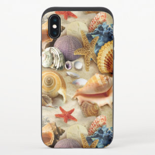 Sea shells on beach iPhone x slider case