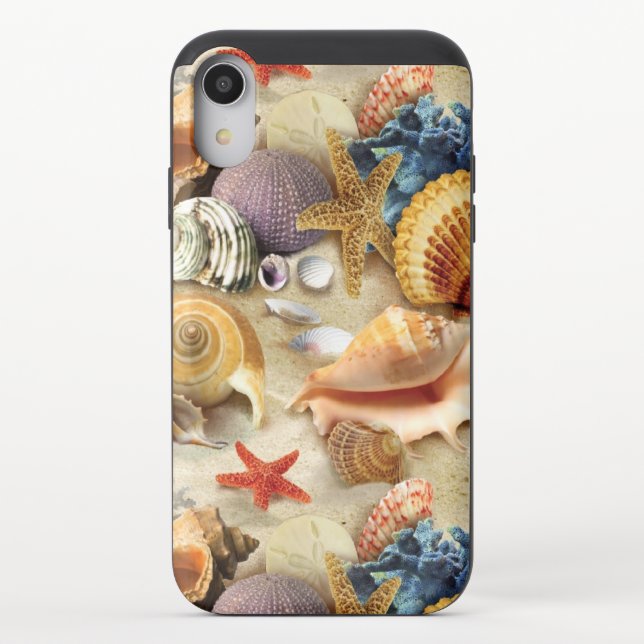 Sea shells on beach uncommon iPhone case (Back)