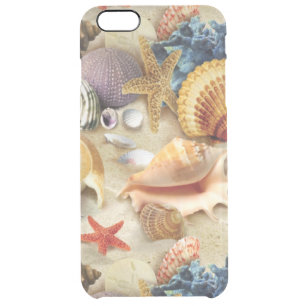 Sea shells on beach clear iPhone 6 plus case