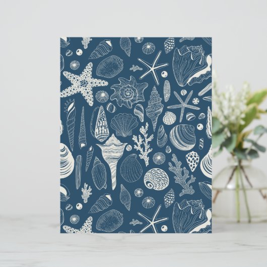 Sea shells on  dark blue (Standing Front)