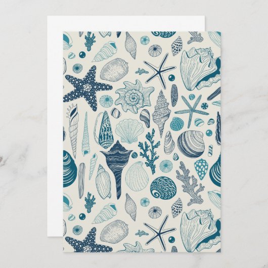 Sea shells on  off white (Front/Back)