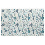 Sea shells on  off white fabric